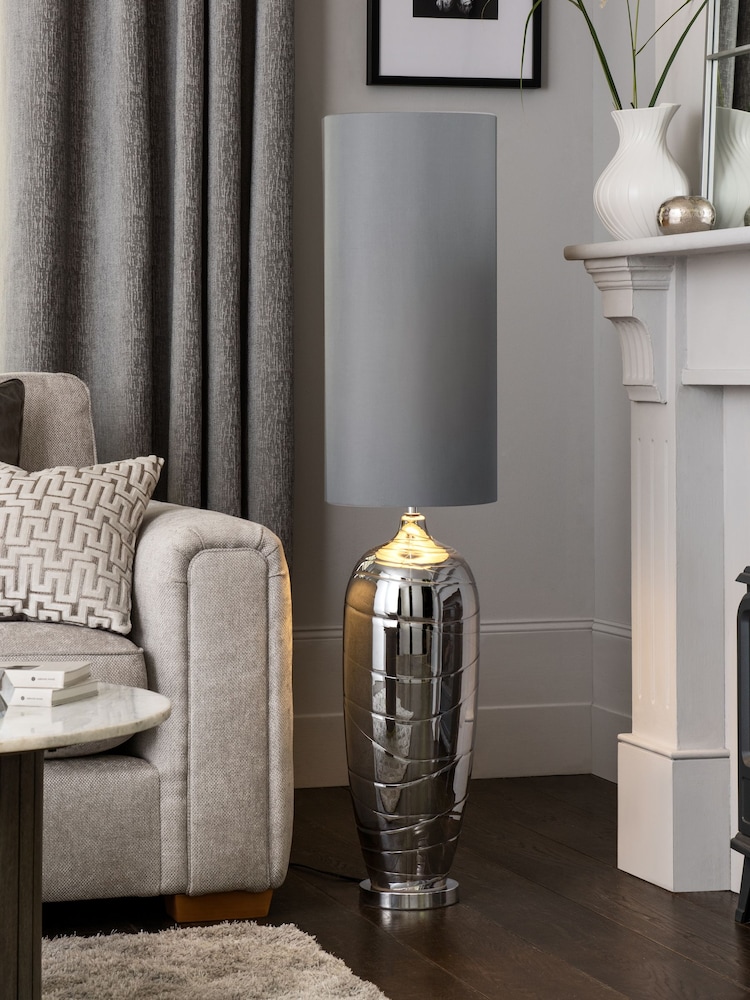 Smoke Grey Drizzle Floor Lamp - Image 1 of 6