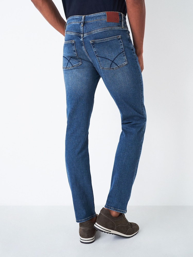 Crew Clothing Blue Parker Straight Jeans - Image 2 of 4