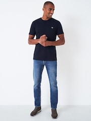 Crew Clothing Blue Parker Straight Jeans - Image 4 of 4