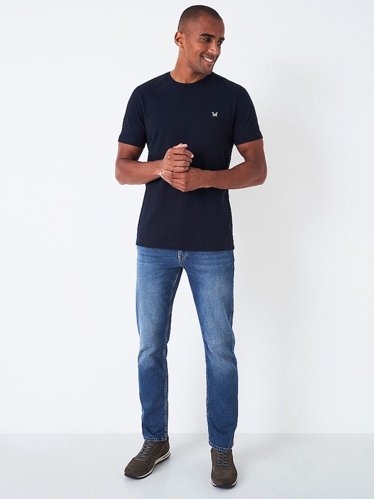 Crew Clothing Blue Parker Straight Jeans - Image 4 of 4