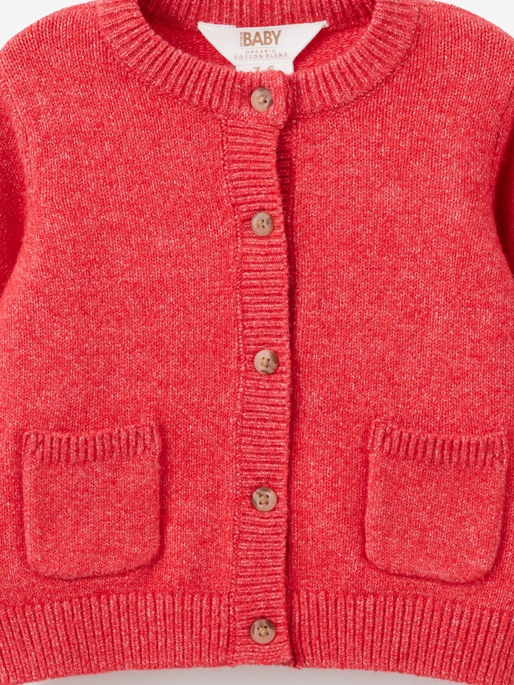 Cotton On Red Baby Knit Cardigan - Image 2 of 3 Cotton On Red Baby Knit Cardigan - Image 2 of 3