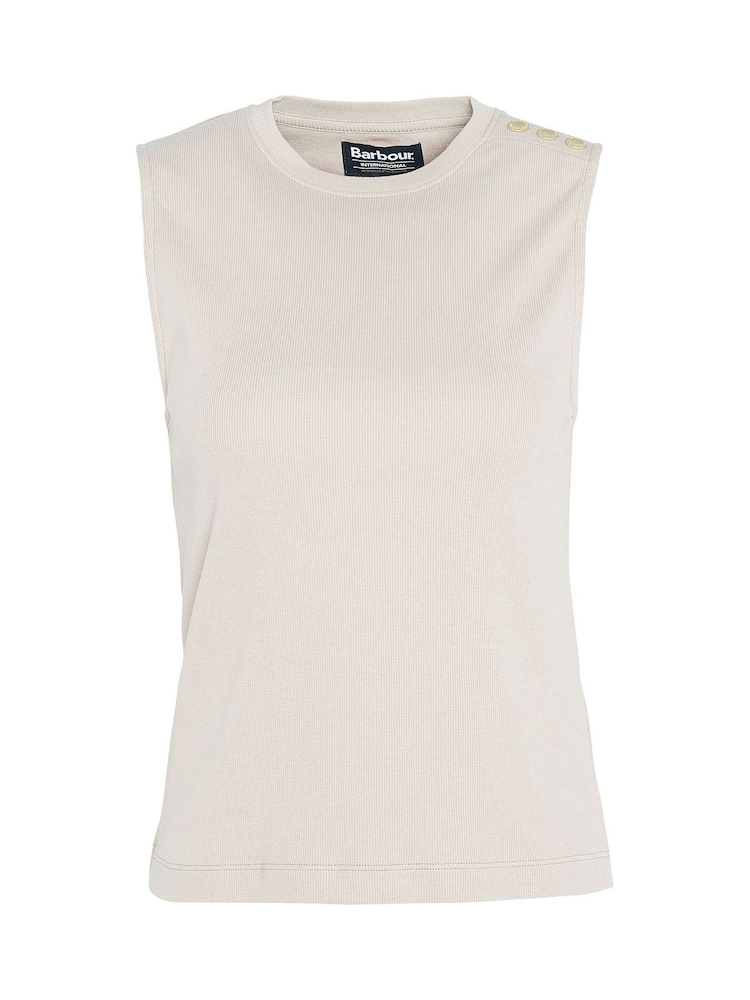 Barbour® International Hadfield Stretch Cotton Rib Tank Top - Image 7 of 7