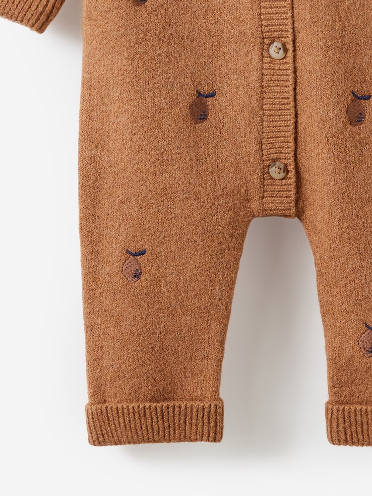 Cotton On Brown Baby Knit Long Sleeve Romper - Image 2 of 3 Cotton On Brown Baby Knit Long Sleeve Romper - Image 2 of 3