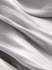 Silver Metallic Long Flutter Sleeve Mini Dress - Image 6 of 6