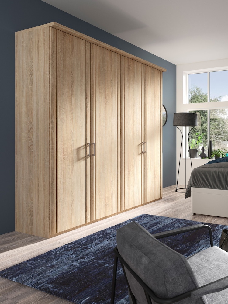 Wiemann Rustic oak Torquay Wood Semi Fitted 4 Door Wardrobe - Image 1 of 4