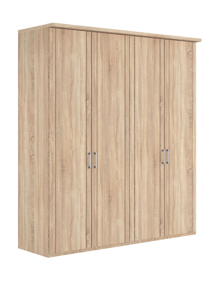Wiemann Rustic oak Torquay Wood Semi Fitted 4 Door Wardrobe - Image 2 of 4