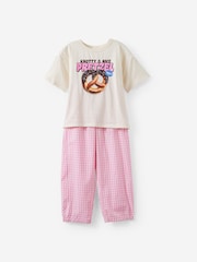 Cotton On Pink Sleep T-Shirt & Poplin Pyjamas Set - Image 1 of 3