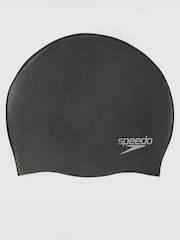 Speedo Black Adults Plain Moulded Silicone Cap - Image 2 of 3