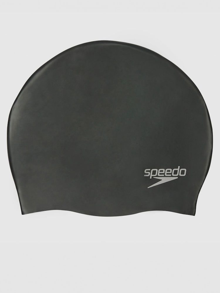 Speedo Black Adults Plain Moulded Silicone Cap - Image 2 of 3