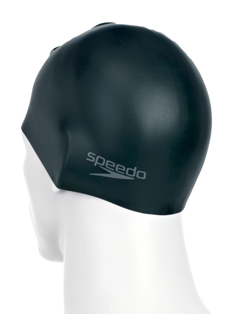 Speedo Black Adults Plain Moulded Silicone Cap - Image 2 of 3 Speedo Black Adults Plain Moulded Silicone Cap - Image 2 of 3