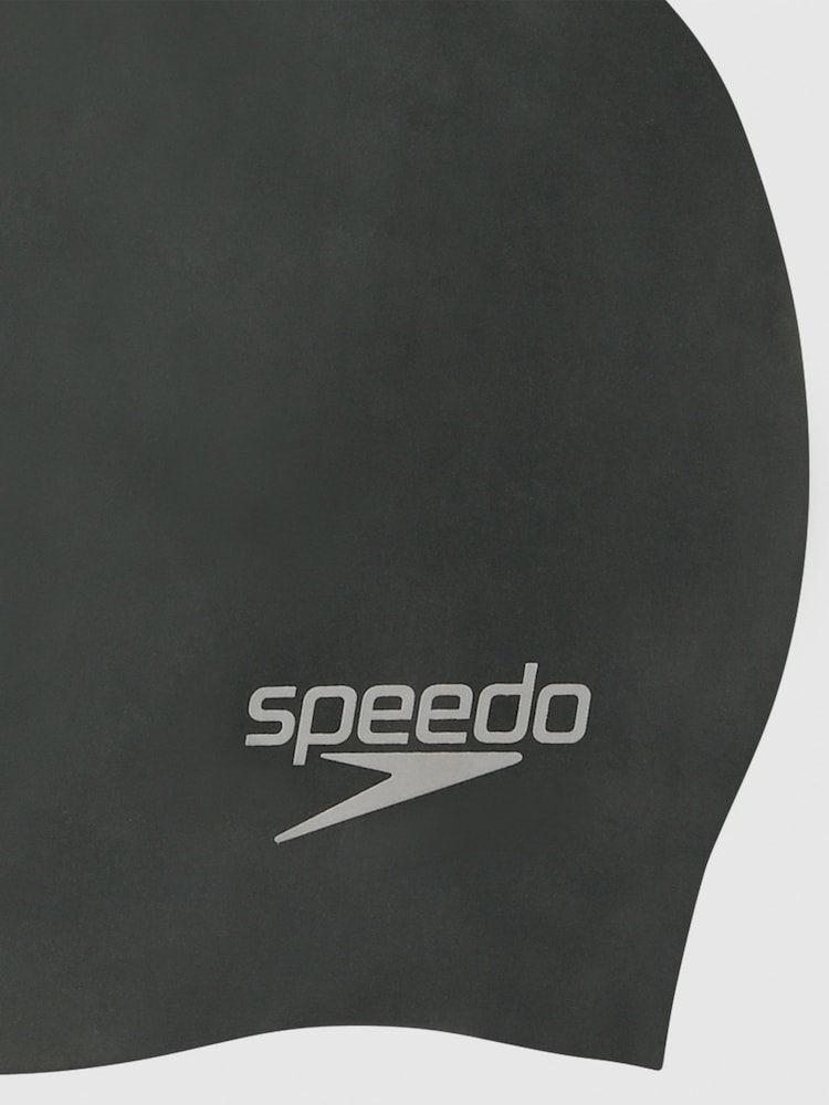 Speedo Black Adults Plain Moulded Silicone Cap - Image 3 of 3