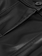 Black Faux Leather PU Cargo Trousers - Image 6 of 6