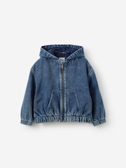 Cotton On Blue Hooded Bomber Jacket - Image 1 of 3