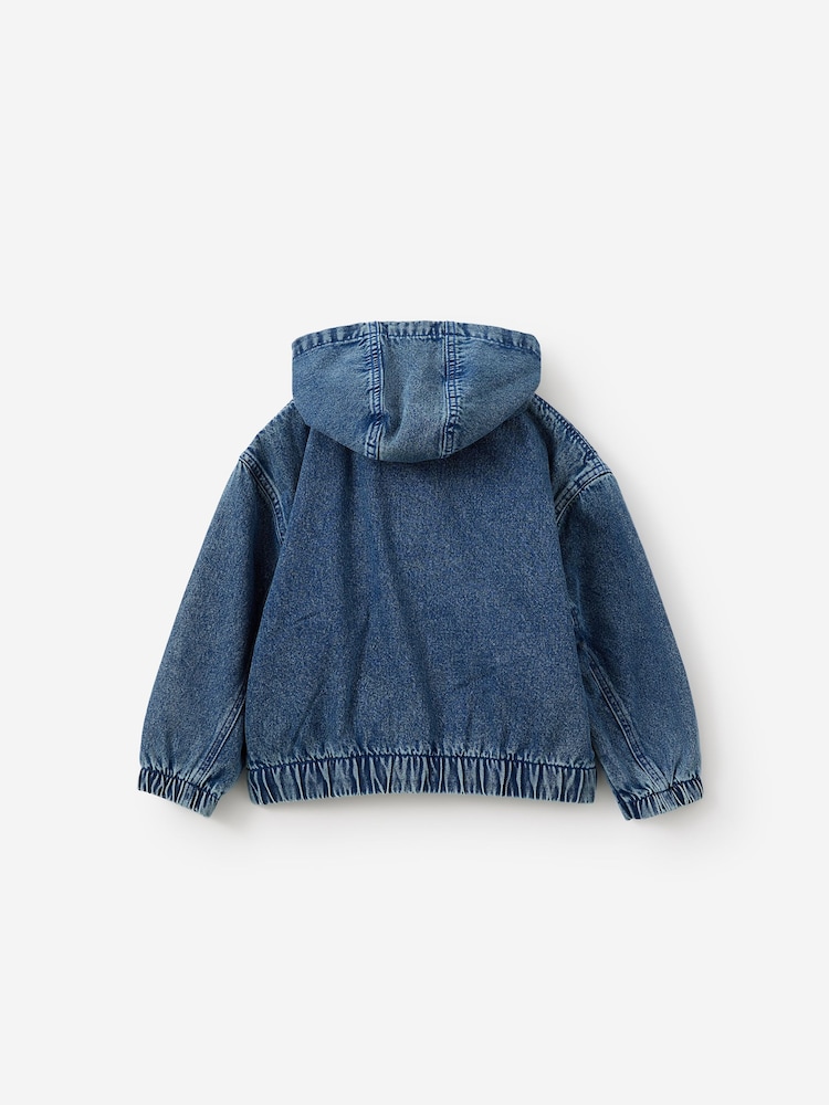 Cotton On Blue Hooded Bomber Jacket - Image 2 of 3 Cotton On Blue Hooded Bomber Jacket - Image 2 of 3