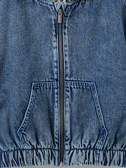 Cotton On Blue Hooded Bomber Jacket - Image 3 of 3