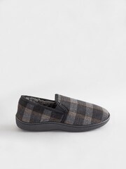Grey Check Closed Back Slippers - Image 3 of 8