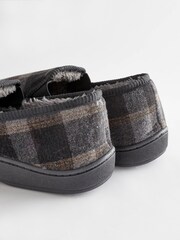 Grey Check Closed Back Slippers - Image 4 of 8