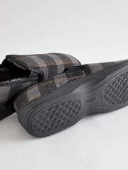 Grey Check Closed Back Slippers - Image 5 of 8