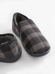 Grey Check Closed Back Slippers - Image 7 of 8