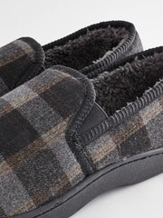 Grey Check Closed Back Slippers - Image 8 of 8