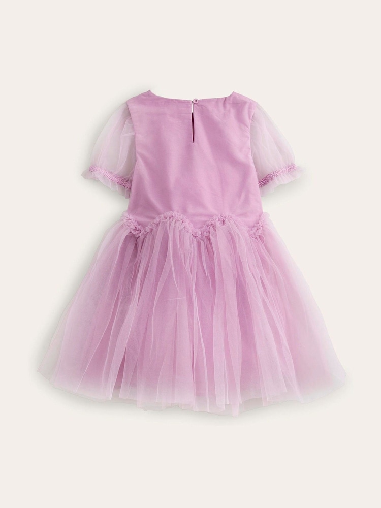 Boden Purple Tulle Ruffle Waist Dress - Image 2 of 3