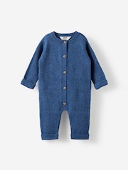 Cotton On Blue Baby Knit Long Sleeve Romper - Image 1 of 3