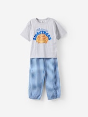 Cotton On Blue Sleep T-Shirt & Poplin Pyjamas Set - Image 1 of 3