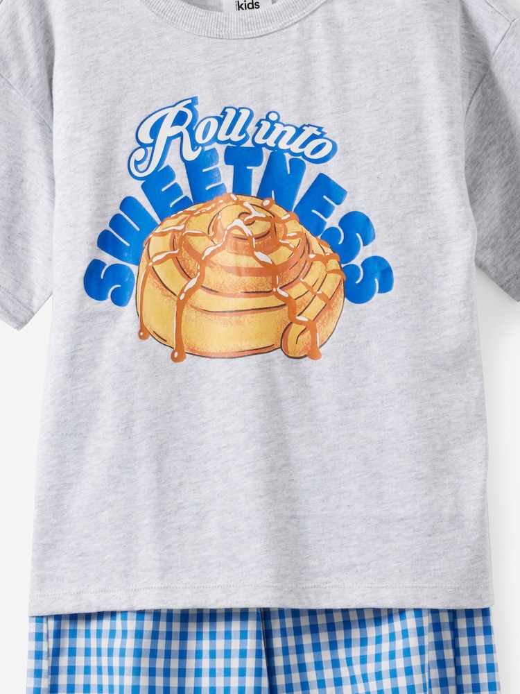 Cotton On Blue Sleep T-Shirt & Poplin Pyjamas Set - Image 2 of 3 Cotton On Blue Sleep T-Shirt & Poplin Pyjamas Set - Image 2 of 3