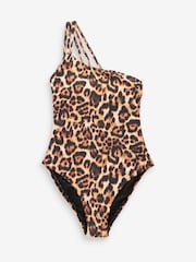 Leopardenmuster - Bauchformender One-Shoulder-Badeanzug - Bild 5 von 5