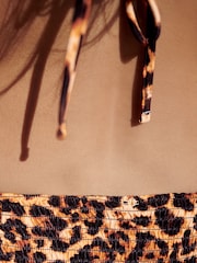 Braun mit Leopardenmuster - Geraffte Bikinihose - Image 6 of 7