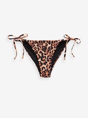 Braun mit Leopardenmuster - Geraffte Bikinihose - Image 7 of 7