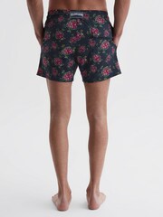 Reiss Black/Red Moorise Vilebrequin Turtle Print Swim Shorts - Image 4 of 5