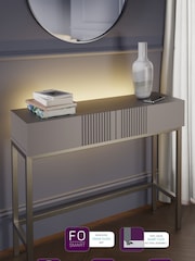 Frank Olsen Grey Iona 2 Drawer Console Table with Smart Features - Image 3 of 7