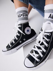 Converse Black/White Chuck Taylor High Top Junior Trainers - Image 1 of 9
