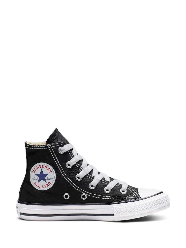 Converse Black/White Chuck Taylor High Top Junior Trainers - Image 11 of 11