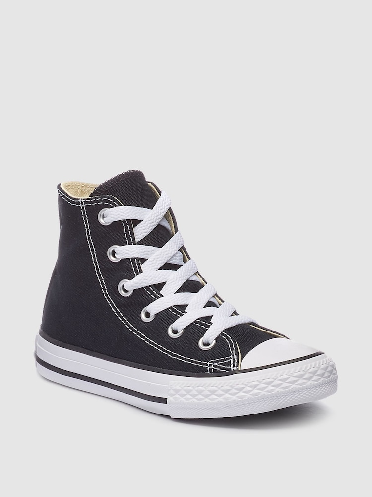 Converse Black/White Chuck Taylor High Top Junior Trainers - Image 6 of 9