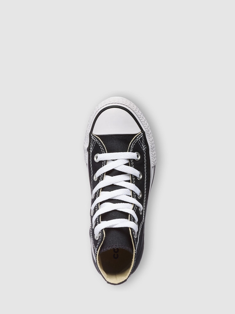 Converse Black/White Chuck Taylor High Top Junior Trainers - Image 7 of 9