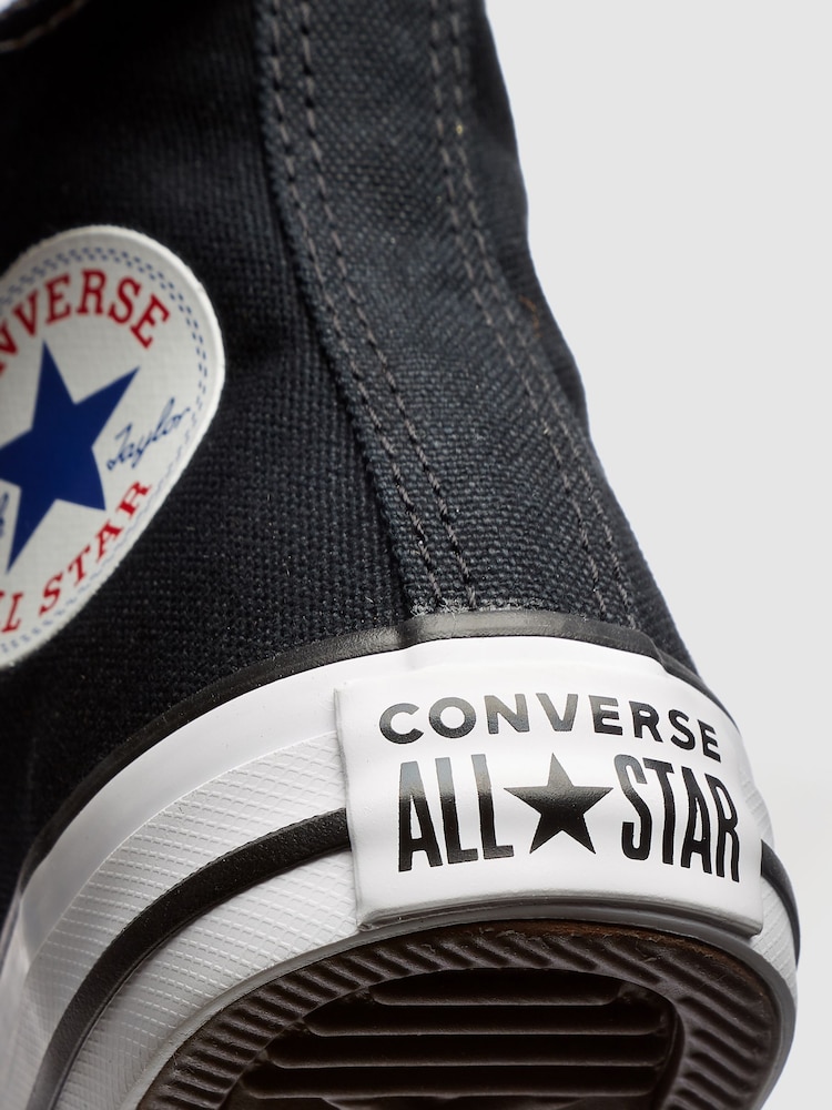 Converse Black/White Chuck Taylor High Top Junior Trainers - Image 9 of 9