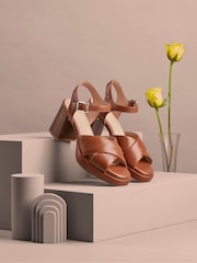 Clarks Brown Suede Ritzy 75 Rae Sandals - Image 1 of 10