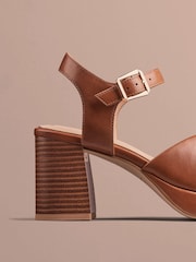 Clarks Brown Suede Ritzy 75 Rae Sandals - Image 3 of 10