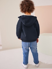 Navy Blue Zip Through Hoodie (3mths-7yrs) - Image 2 of 6
