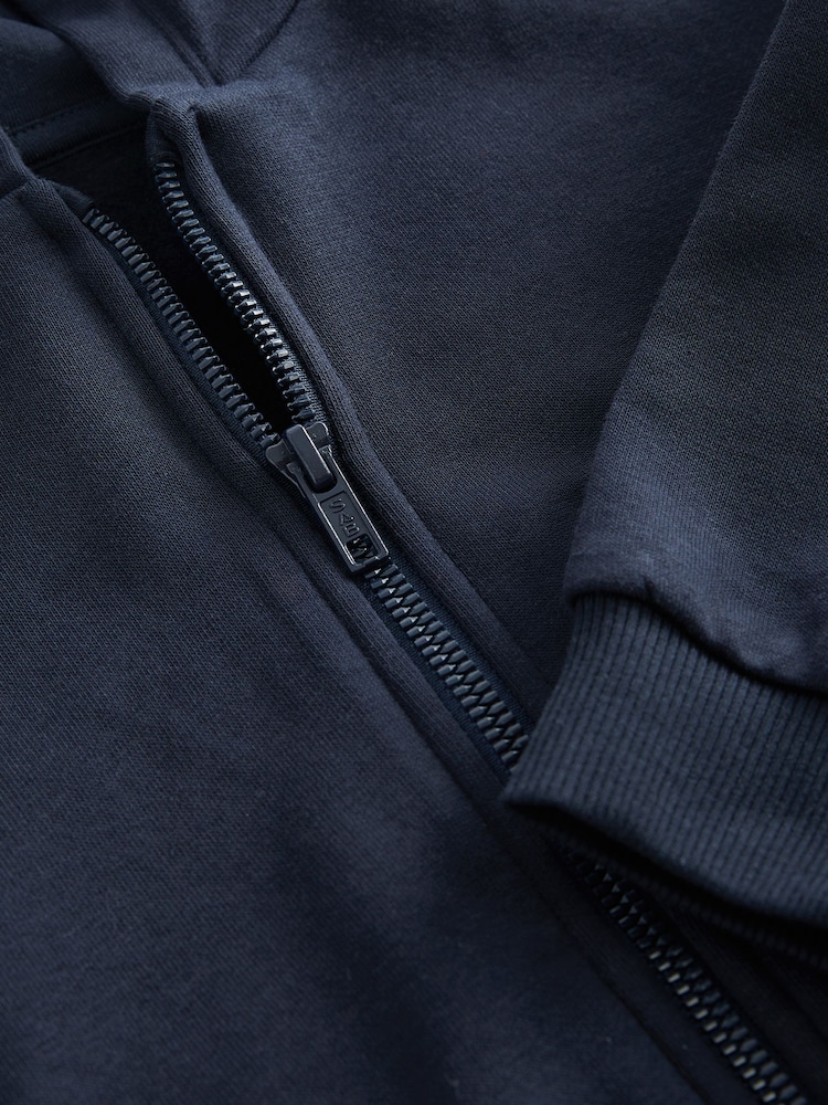Navy Blue Zip Through Hoodie (3mths-7yrs) - Image 6 of 6
