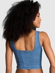 Victoria's Secret PINK Denim Blue Corset Bralette - Image 2 of 3