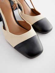 Bone Cream Forever Comfort® Square Toe Slingback Block Heel Shoes - Image 3 of 5