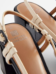 Bone Cream Forever Comfort® Square Toe Slingback Block Heel Shoes - Image 4 of 5
