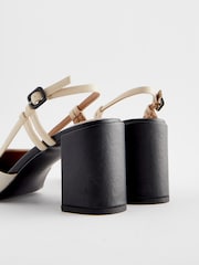 Bone Cream Forever Comfort® Square Toe Slingback Block Heel Shoes - Image 5 of 5