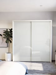 Wiemann White Peyton Glass Sliding 2.1m Sliding Semi Fitted Wardrobe - Image 1 of 1