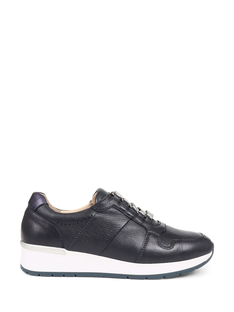 Van Dal Black Leather Lace Up Trainers - Image 1 of 5