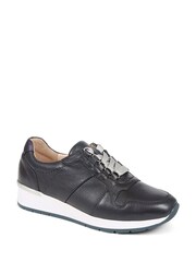 Van Dal Black Leather Lace Up Trainers - Image 2 of 5