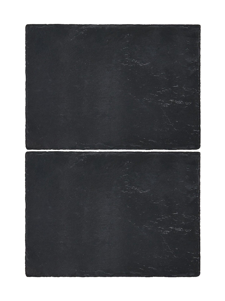 Set of 2 Black Slate Placemats - Image 1 of 3 Set of 2 Black Slate Placemats - Image 1 of 3